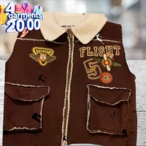 BT kids Faux suede aviator vest size 12 months  Use for Halloween costume